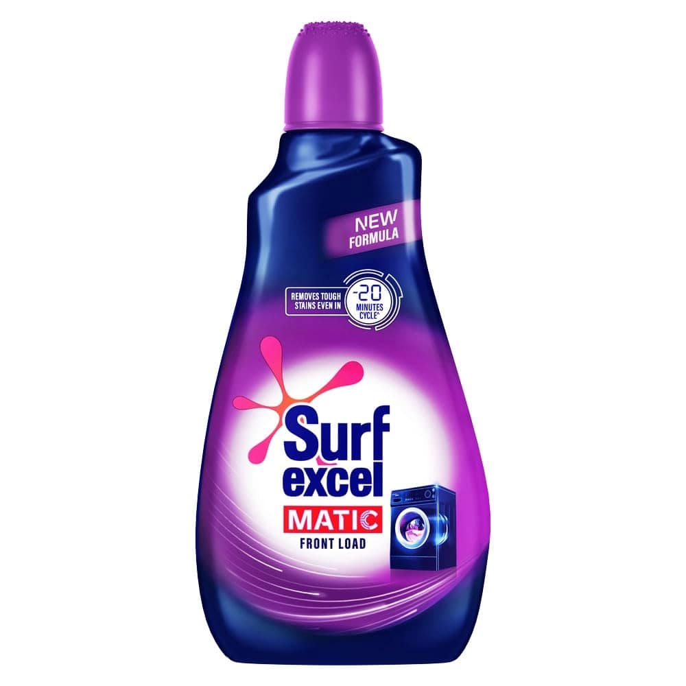 Surf Excel Matic Front Load Liquid Detergent - 1 L bottle (20-minute formula pack)