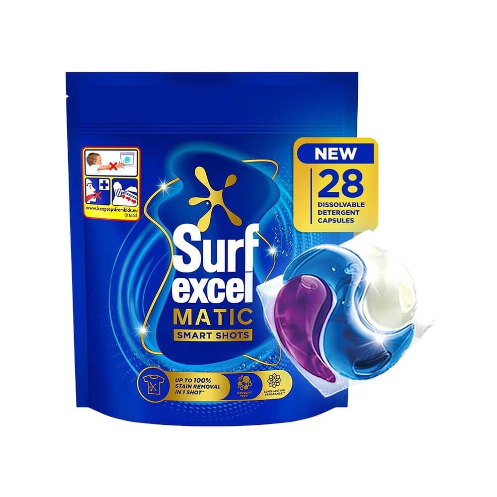 Surf Excel Matic Smart Shots Laundry Capsules - 28 capsules x 19.9 g (557.2 g total)